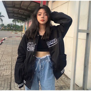Áo khoác bomber unisex phom rộng thêu số 17 chất nỉ giá rẻ cực ngầu
