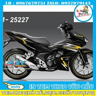 Tem rời Winner X xe đen phối trắng vàng
