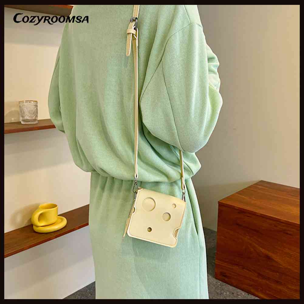 Túi Đeo Chéo Mini Hình Phô Mai Thời Trang Cho Nữ