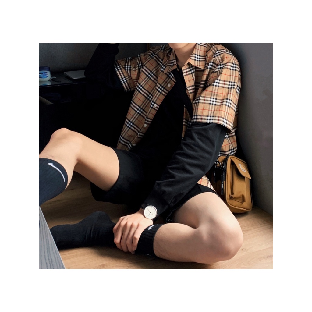Áo Sơ Mi Ngắn Tay Họa Tiết burberry Cổ Điển Chất Lượng Dành Cho Nam Và Nữ