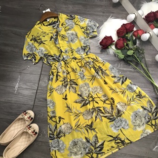 Váy hoa cổ nơ