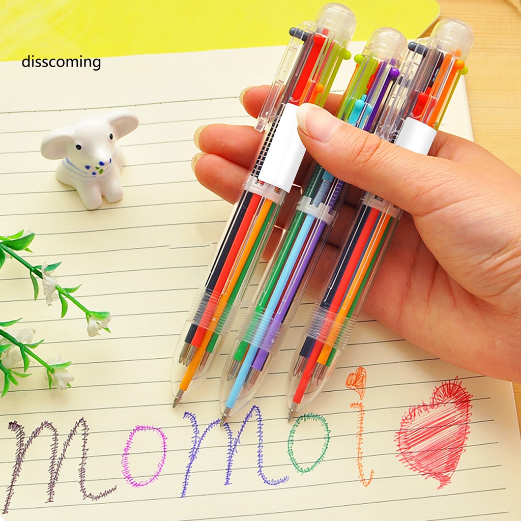 Bút viết 6 trong 1 nhiều màu với vòi bút 0.5mm tiện lợi cho học sinh