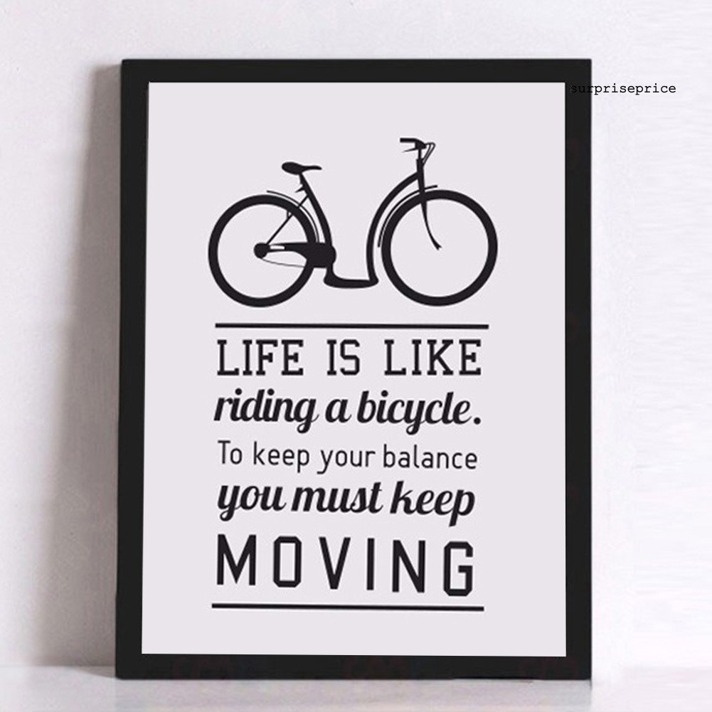 Tranh Canvas Treo Tường Trang Trí Hình Xe Đạp Và Câu Nói Truyền Cảm Hứng