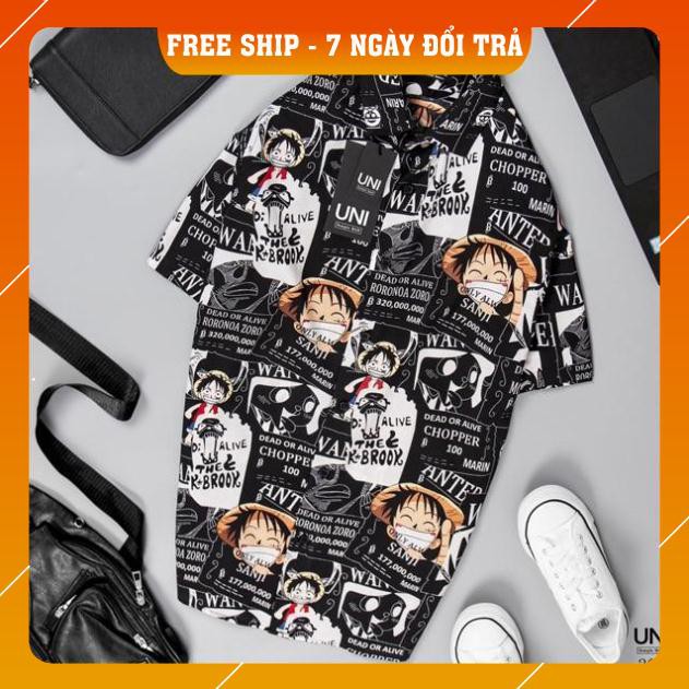 Áo SƠ MI NAM LUFFY form rộng tay lỡ nam nữ unisex