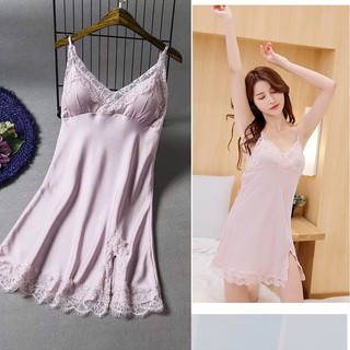 Váy lụa mềm mại chất thun lụa mát mẻ V72- đồ ngủ đẹp