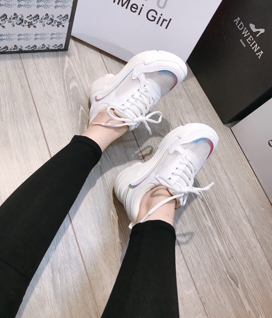 Giày thể thao sneaker Balen đế độn trong màu trắng siêu xịn hàng fullbox có hộp