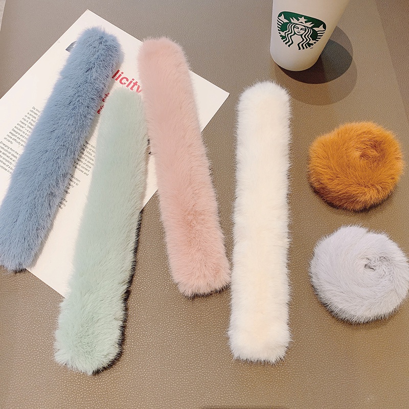 Dây buộc tóc đính bóng lông dễ thương cho nữ