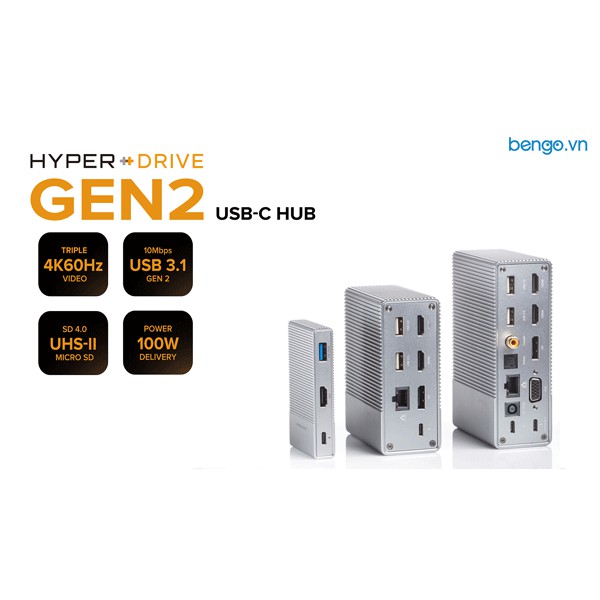 Cổng chuyển HyperDrive Gen2 12 in 1 USB-C Hub cho Macbook, iPad Pro 2018/2020, PC &amp; Devices - G212