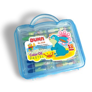 SÁP MÀU - BÚT SÁP DẦU 18 MÀU - HỘP NHỰA