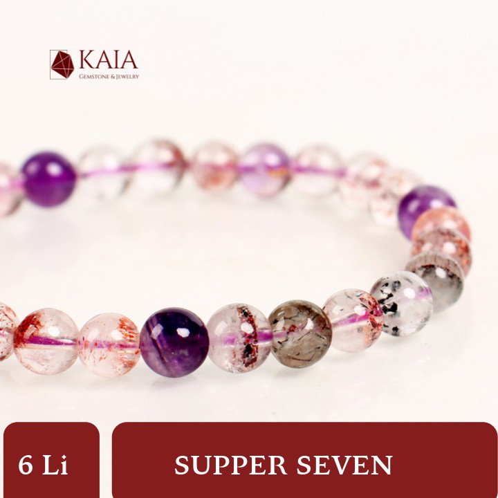Vòng tay phong thủy super seven tặng kèm dây và kim xâu chuyên dụng KAIA