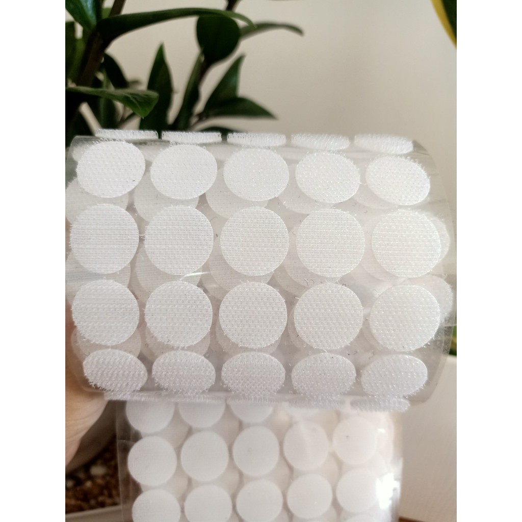 Băng dính gai tròn   velcro nhám, miếng dán xé có keo, 2 mặt, nguyên liệu handmade Pinky shop