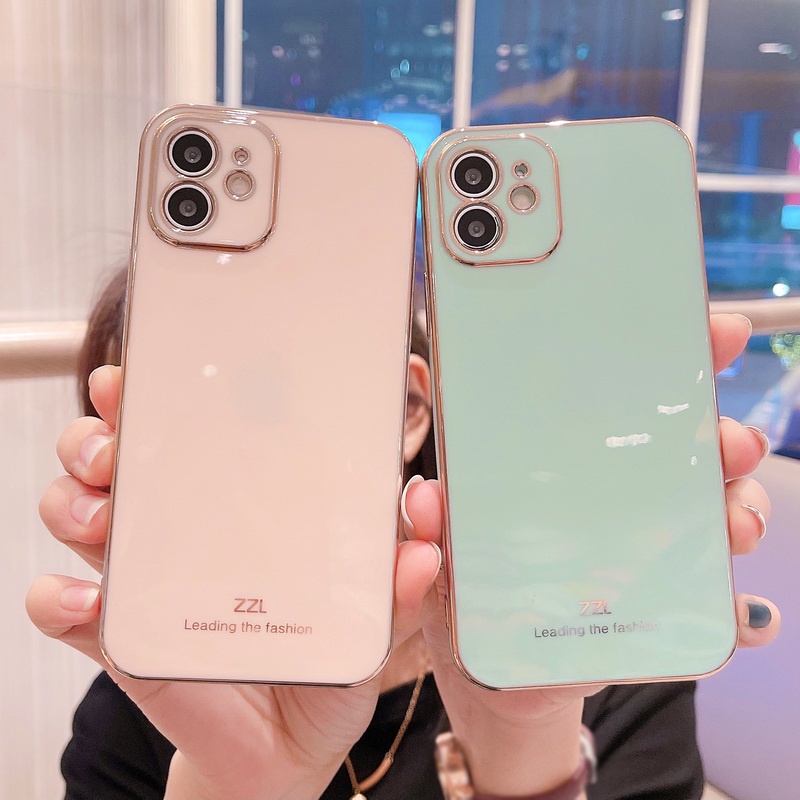 Ốp Điện Thoại TPU Siêu Mỏng Mạ Bóng Bảo Vệ Cho iPhone 14 13 12 11 Pro MAX X XR XS MAX 8 7 Plus + SE 2020