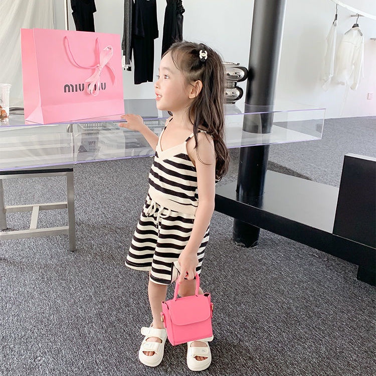 Hàng Mới Về Bộ Áo Thun Tay Ngắn + Quần Short 100% Cotton Họa Tiết Màu Nhuộm Phong Cách Hàn Quốc Thời Trang Mùa Hè Xinh Xắn Cho Bé Gái