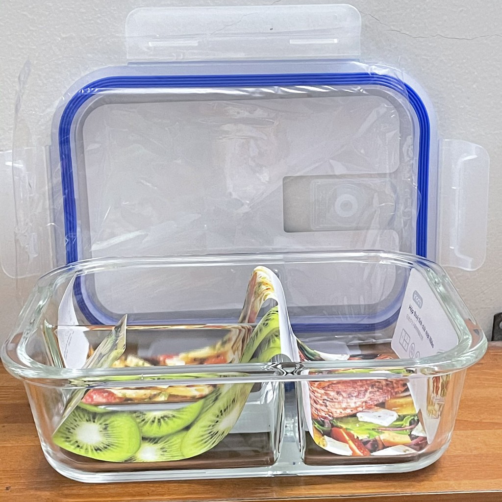 Hộp Thủy Tinh Ba Ngăn Cao Cấp 1040ml