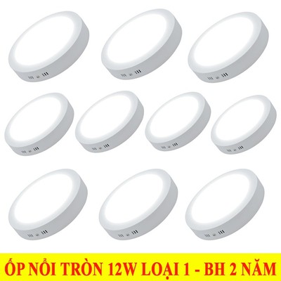 Combo10 đèn ốp trần nổi 12W Tròn MONSKY ánh sáng trắng hiện đại