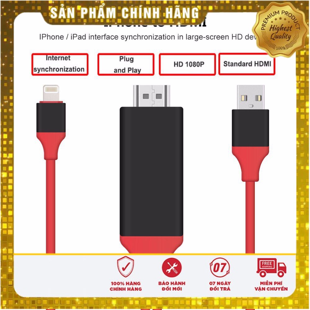 Cáp HDMI Kết Nối ĐT táo Ra TiVi|Tuanboutique
