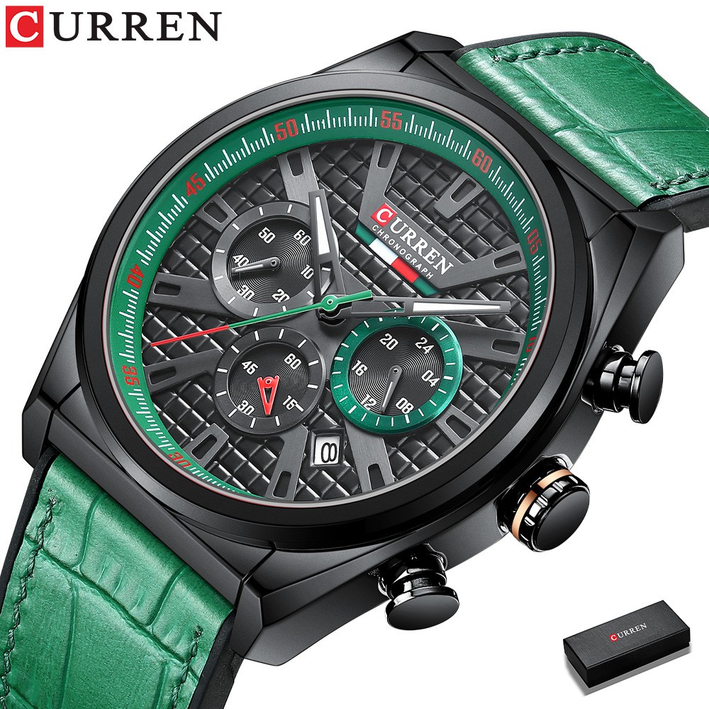 CURREN Top Brand Mens Watch Luxury Sports Fashion Leather Luminous hands  Waterproof 8392A