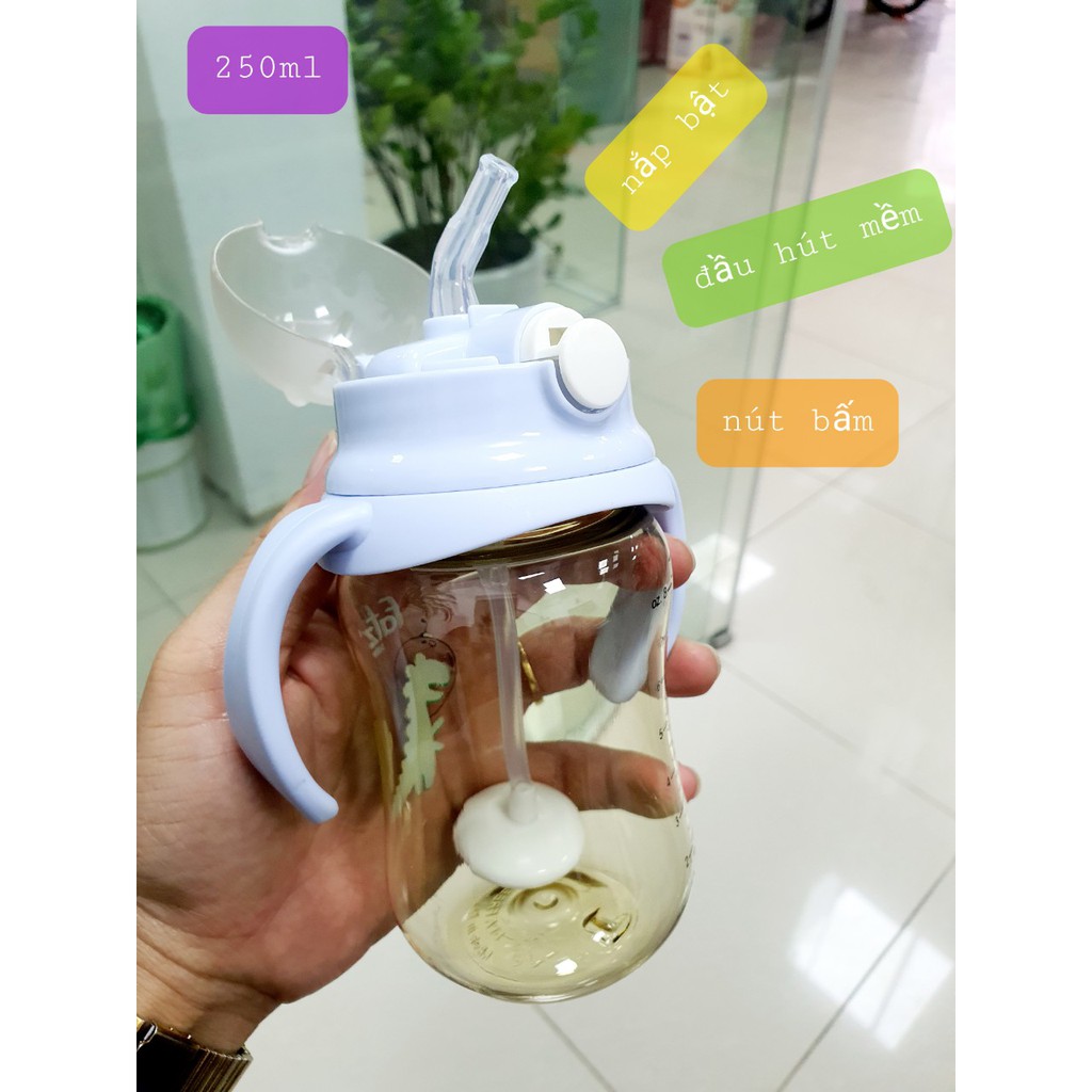 Bình tập uống tritan bật hút 2 tay cầm Fatzbaby với phao 360 độ 250ml FB0250N