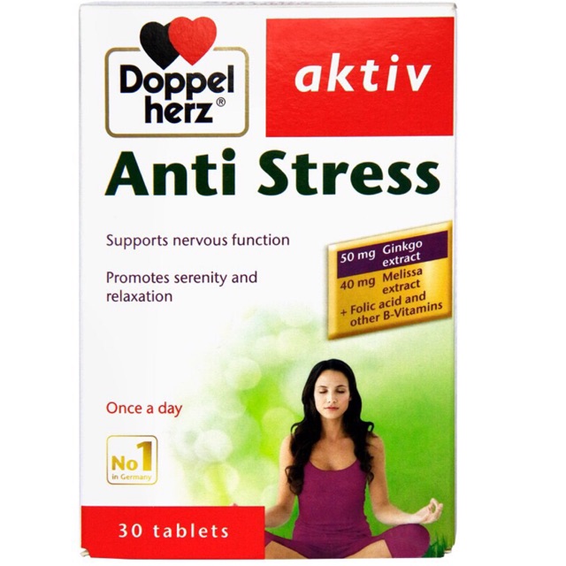 ✅ [CHÍNH HÃNG] Viên uống hỗ trợ chức năng của não, giảm căng thẳng, đột qụy Doppelherz Aktiv Anti Stress