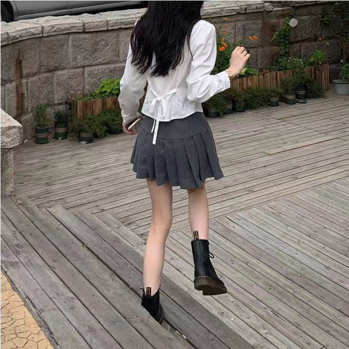 Áo Sơ Mi Trắng Tay Dài Ôm Eo Thời Trang Xuân Thu Cho Nữ