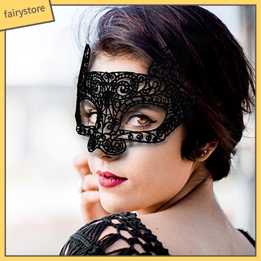 Mặt nạ che mắt họa tiết ren không phai nhiều kiểu dáng thanh lịch cho lễ hội Halloween