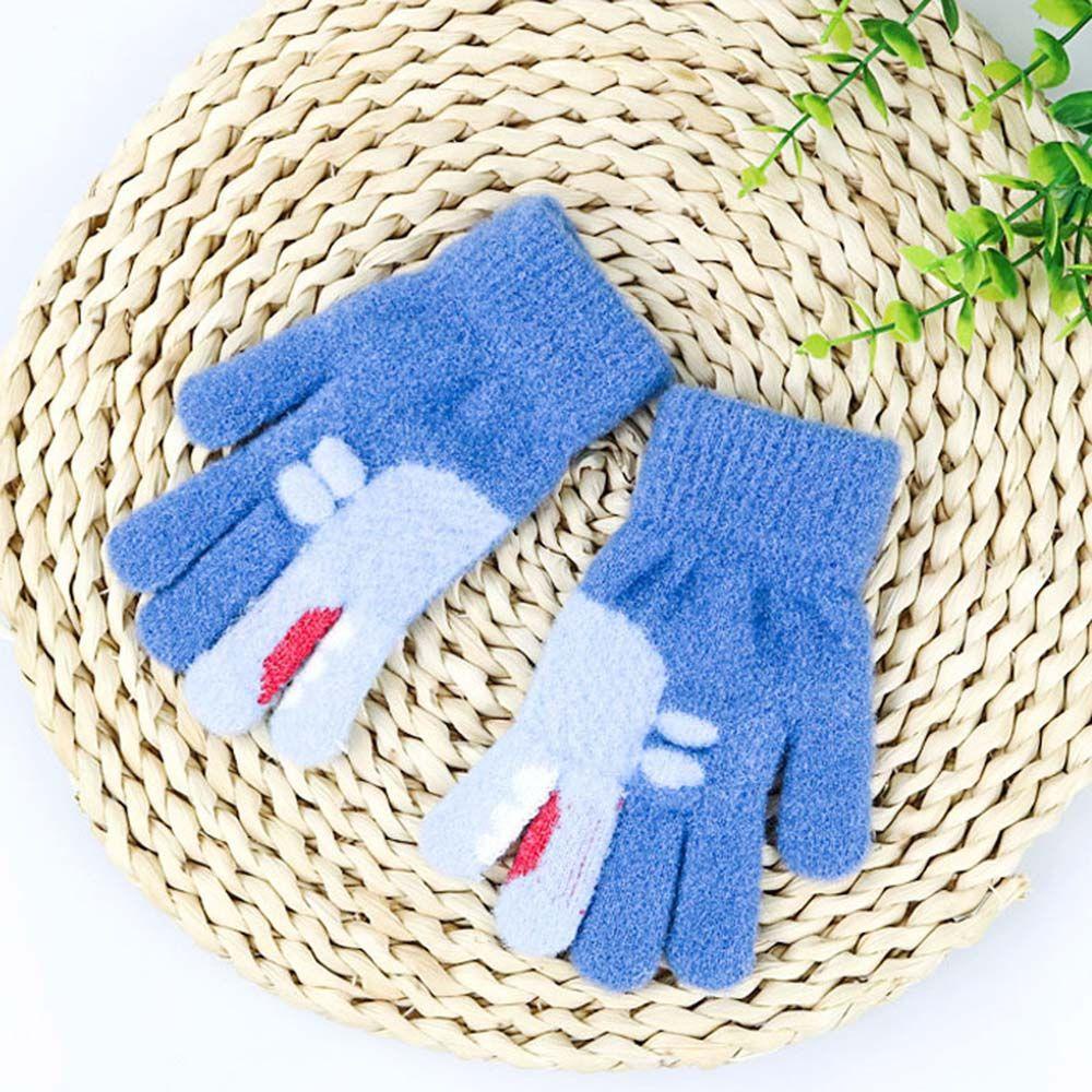 Găng Tay Lông Cừu Co Giãn Chống Lạnh Mùa Đông Dễ Thương Cho Bé ​Găng Tay Dày Hở Ngón Toàn Ngón Cho Bé
