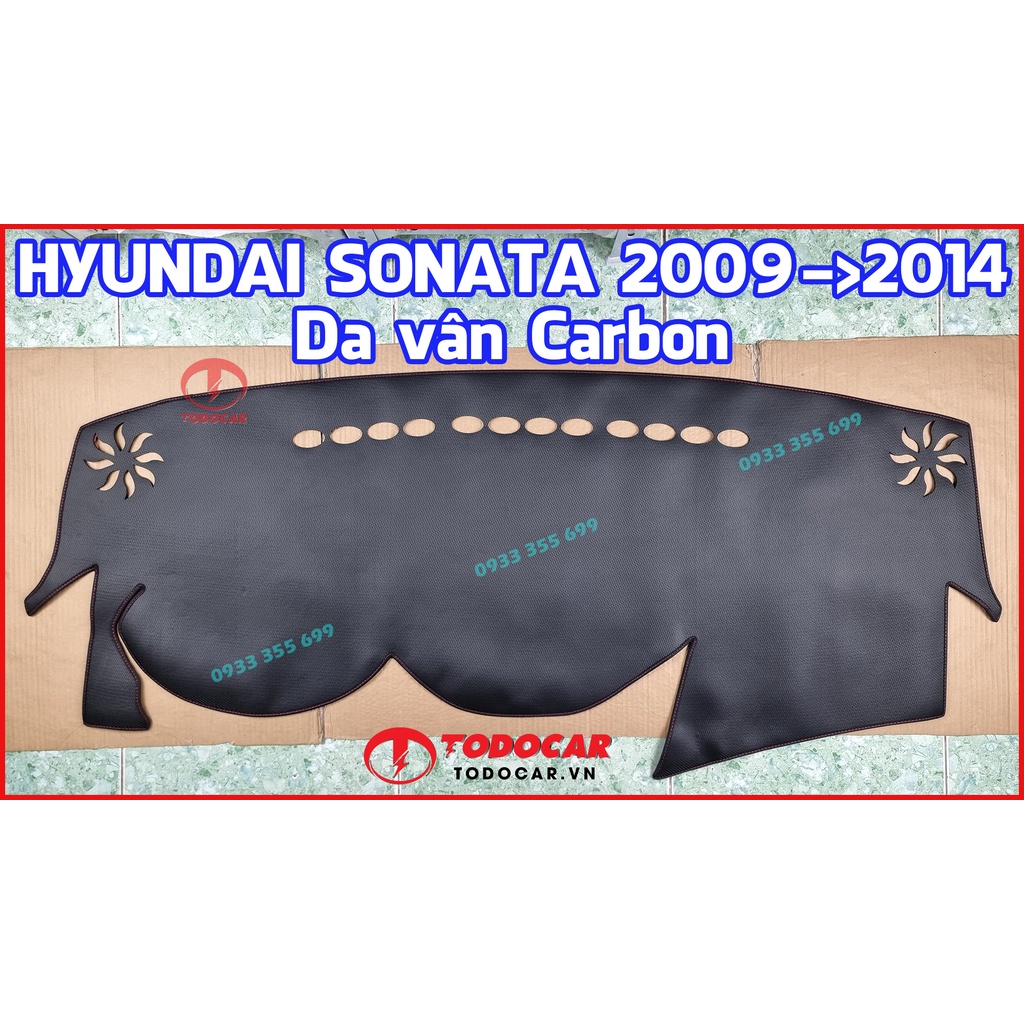 Thảm Taplo HYUNDAI SONATA bằng Nhung lông Cừu, Da vân Carbon, Da vân Gỗ 2009 2010 11 12 13 2014 2015 2016 2017 2018 2019