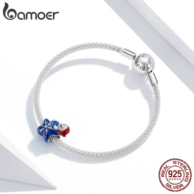Hạt Xỏ Trang Sức Bamoer Bằng Bạc 925 Kiểu Dáng Ông Già Noel DIY Cho Nữ BSC372