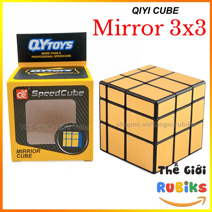 Rubik Gương Mirror 3x3 QiYi Cube Sticker Xanh Than - Rubic Biến Thể 3x3x3.