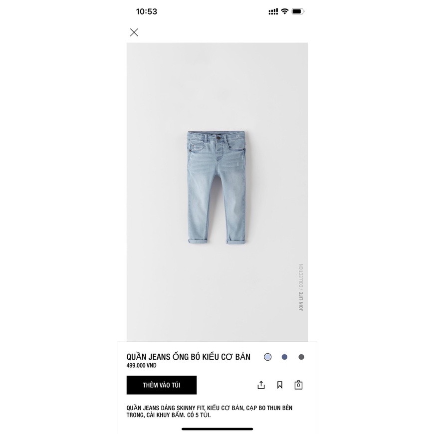 Quần jean Zara cho bé