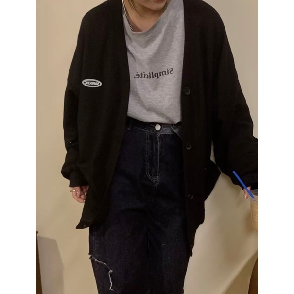 Áo cardigan chất tổ ong mùa thu thêu SIMPIS form thụng tay bồng dành cho nữ Nhungkudostore