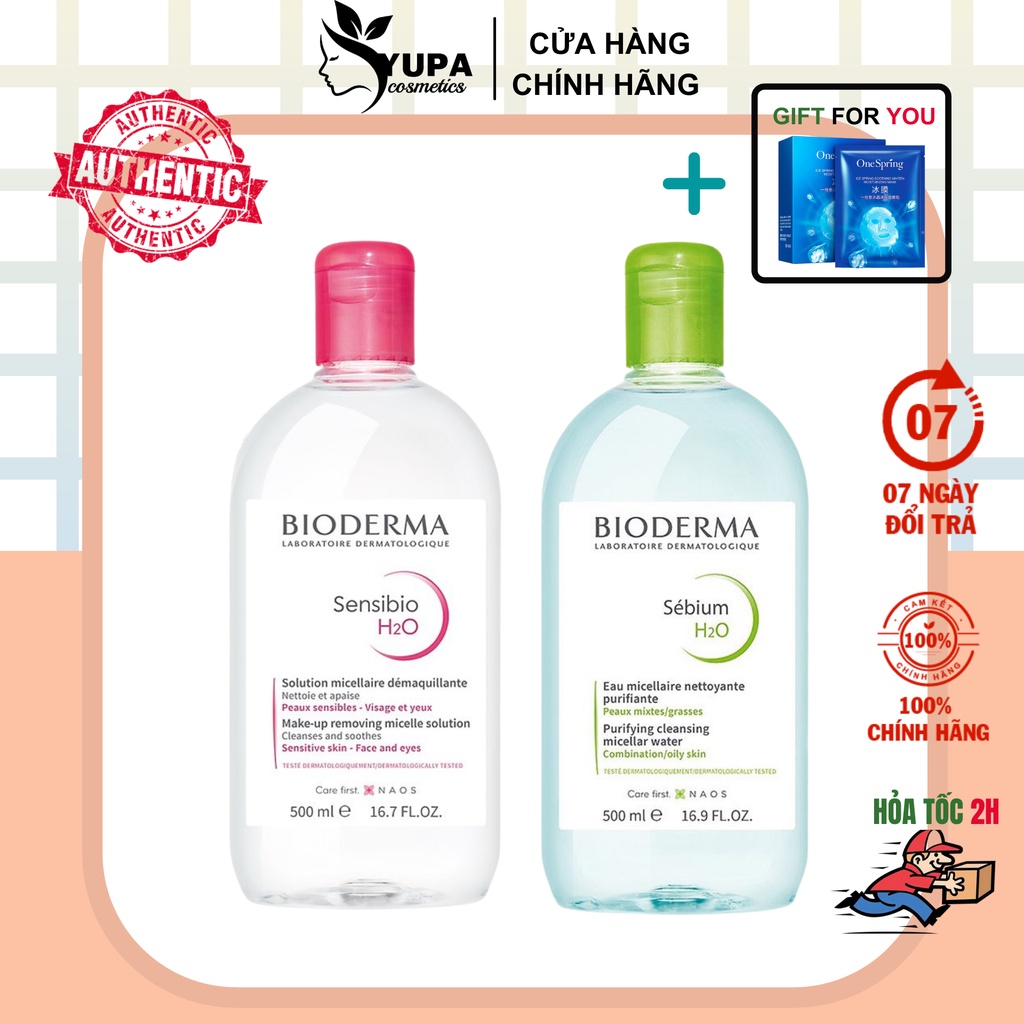 Nước tẩy trang Bioderma làm sạch da dịu nhẹ 500ml, tẩy trang Bioderma cho mọi loại da - YUPA.STORE