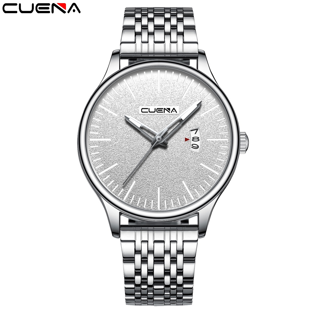 Đồng hồ thạch anh CRRJU 6026 bằng thép không gỉ chống thấm nước thời trang cao cấp cho nam