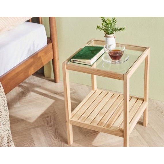 Kệ Gỗ Tab Đầu Giường Có Mặt Kính Chuyên Decor_Kệ gỗ Tab đầu giường các màu xanh_ đỏ_vàng_trắng_xanh lá cây
