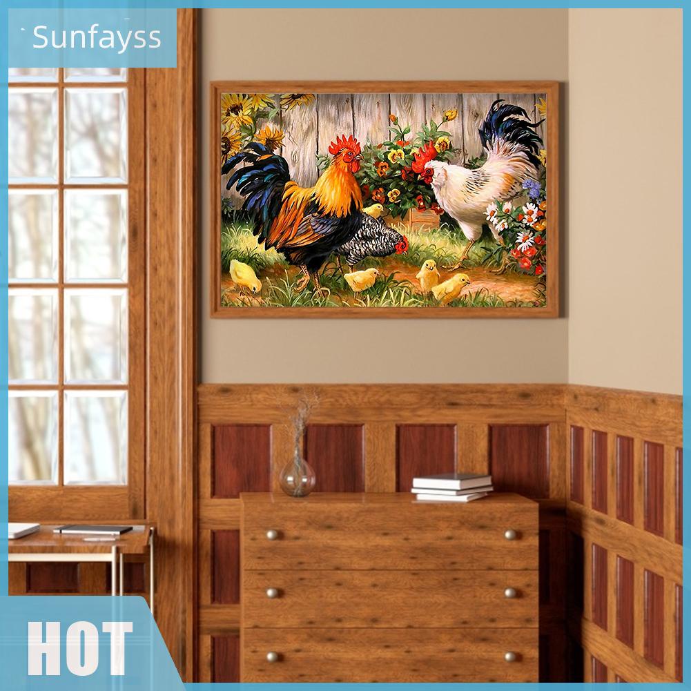 Bộ tranh thêu chữ thập tự làm hình gà con 11ct để trang trí làm quà tặng