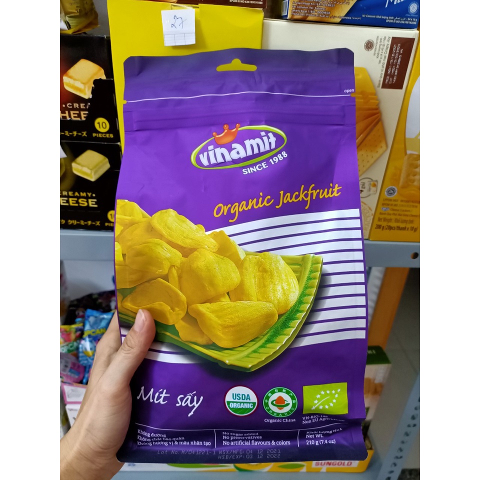 Mít sấy và Trái Cây Sấy Vinamit mít giòn vị ngọt tự nhiên 100g/ 210g