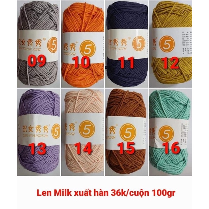 Combo 10 cuộn len Milk xuất Hàn