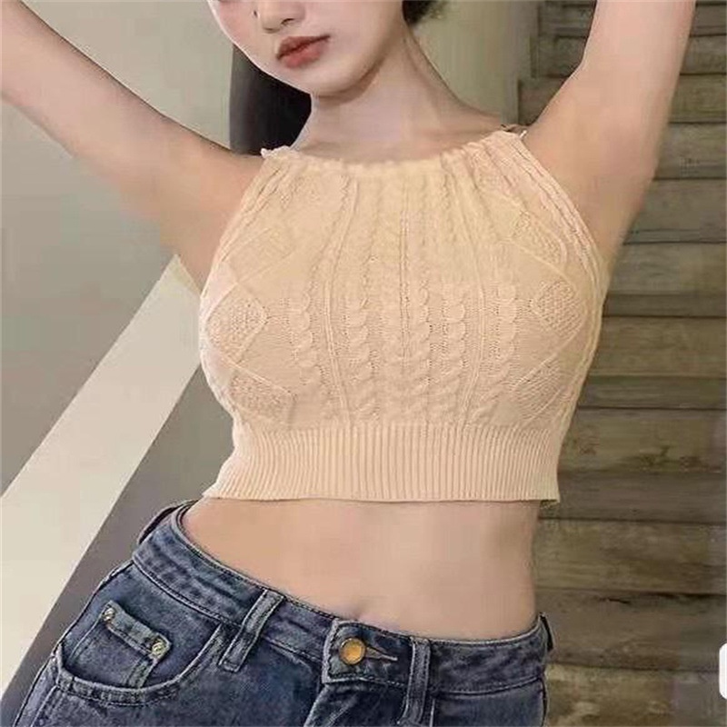 IELGY    Áo Dệt Kim Hai Dây Cột Dây Thời Trang Quyến Rũ Cho Nữ