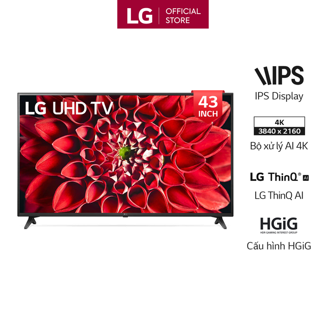 Miễn phí lắp đặt_Smart Tivi LG 43 Inch UHD 4K 43UN7190PTA Model 2020 - Có Magic Remote