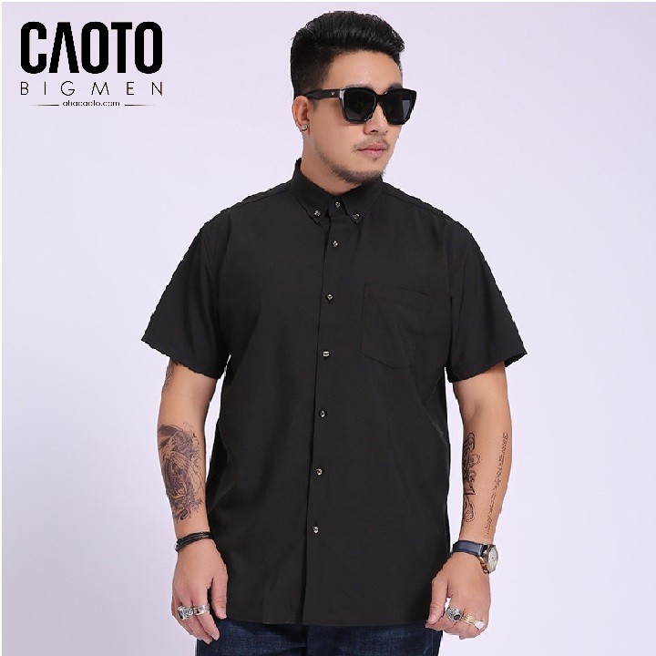 Áo Sơ Mi Trơn Big Size Nam Ngắn Tay Đen – HÀNG CHÍNH HÃNG Size 2XL 3XL 4XL 5Xl 6XL 7XL 8XL | BigBuy360 - bigbuy360.vn