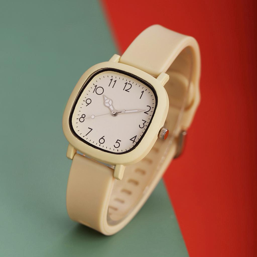 Đồng hồ đeo tay màu Macaron vuông đơn giản cao cấp dành cho nữ Đồng hồ thạch anh