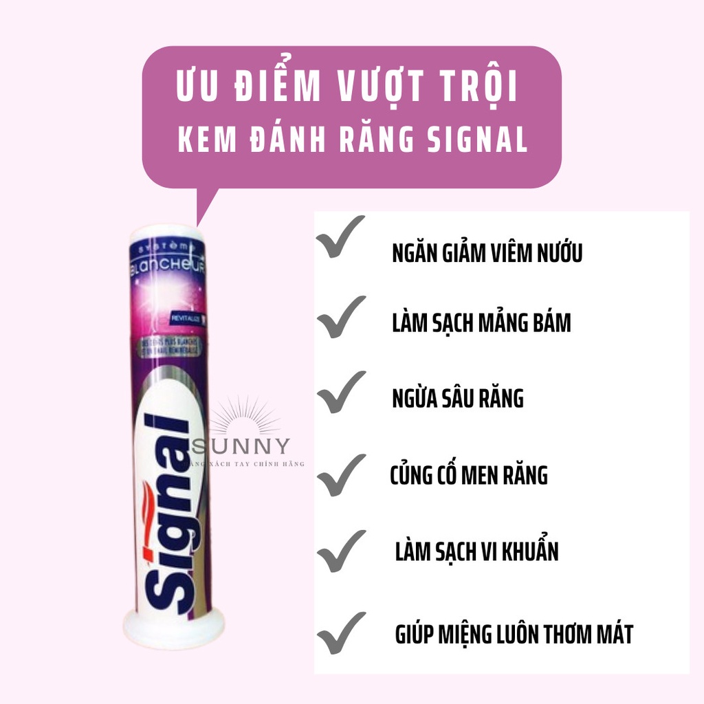 Kem đánh răng dạng ống Signal Système Blancheur 100ml