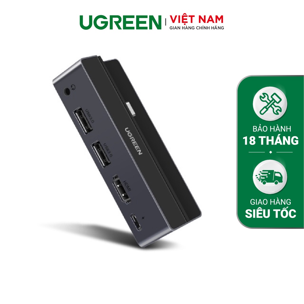 Bộ hub chuyển đổi USB type C UGREEN CM317 70688 cho tablet táo Pro 2018 2020 - 3.5mm/HDMI/2 USB 3.0
