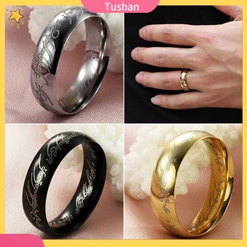 Nhẫn đeo tay bằng thép không gỉ đơn giản kiểu dáng sang trọng dành cho cả nam và nữ