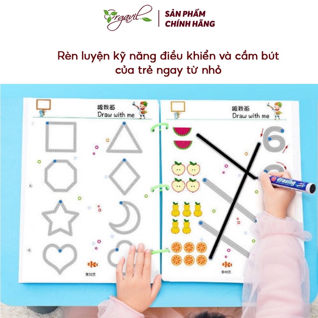 Tập Tô Vẽ Thông Minh Xoá Được - Tập Viết Xoá Được, Đồ Chơi Giáo Dục Sớm, Rèn Luyện Tính Kiên Trì Cho Bé - Orgavil
