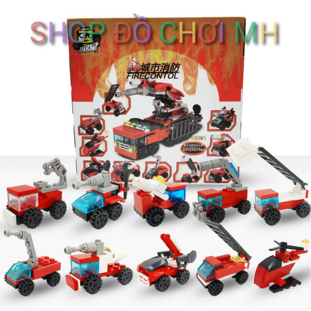 Đồ chơi Lego xếp hình lắp ráp SX52009-hệ thống xe cứu hỏa