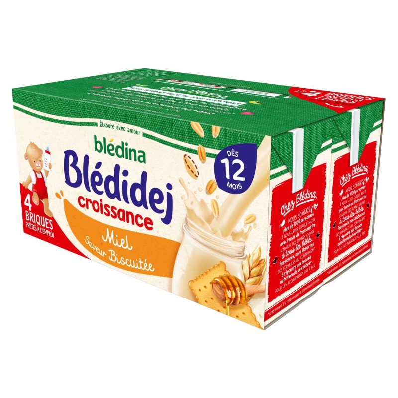 Sữa Bledina vị Biscuite vani 12 tháng ( 4 hộp x 250ml)