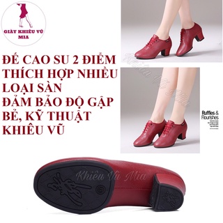 Giày Khiêu Vũ Biểu Diễn Thực Hành Da Sang Mịn