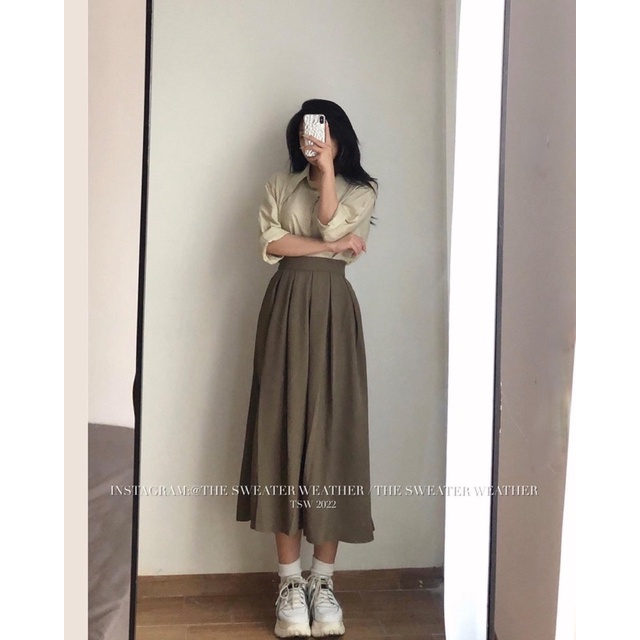 Áo sơmi trơn đũi nhăn cổ nhọn hàng chuẩn l1