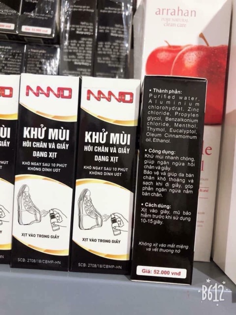 Bình xịt khử mùi hôi chân NANO